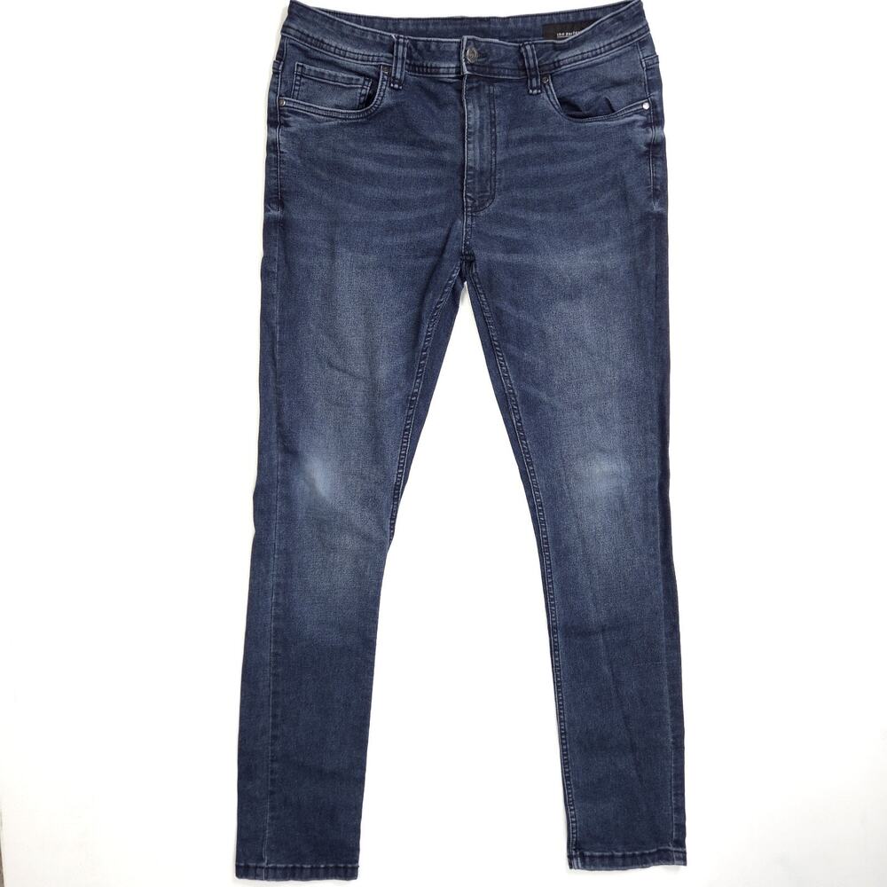 The Perfect Jean NYC Jeans Mens Size 34x33 Blue Skinny Fit Stretch Dark Wash